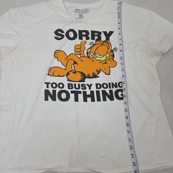 Men's Garfield T Shirt. Size 2XL Sorry Busy Doing Nothing 100% Cotton - Picture 7 of 7